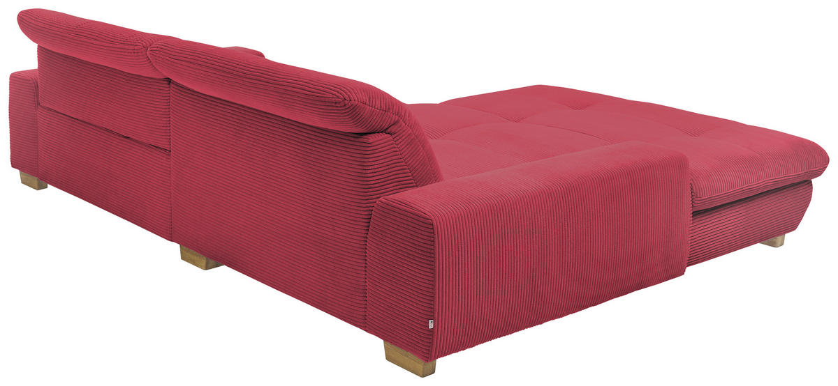 ECKSOFA Beere Cord  - Eichefarben/Beere, Design, Holz/Textil (198/276cm) - SetOne by Musterring