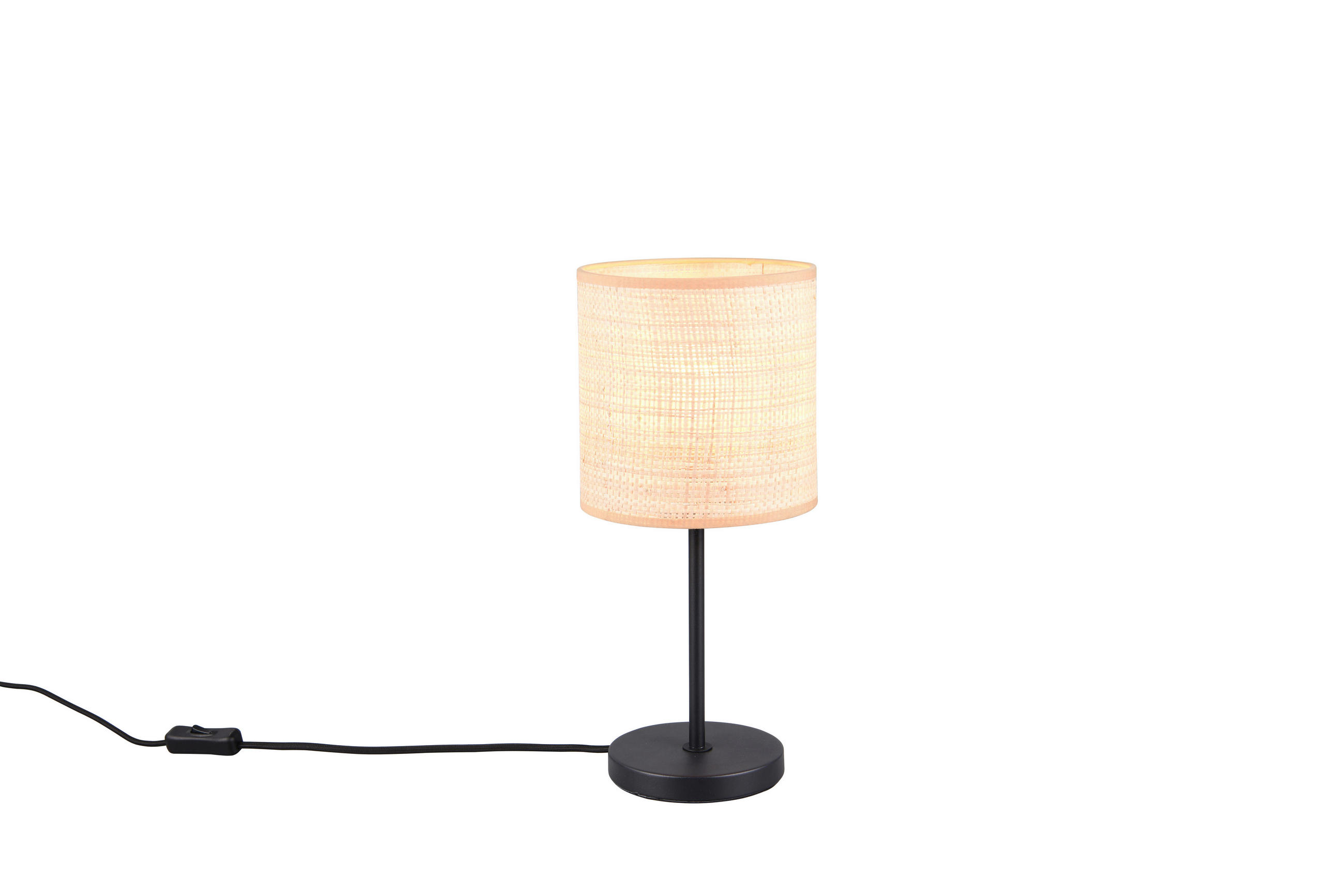 Thumbnail - Tischleuchte, Natur, Schwarz, Metall, Textil, 37 cm, Schnurschalter, Lampen & Leuchten, Innenbeleuchtung, Leuchten nach ...