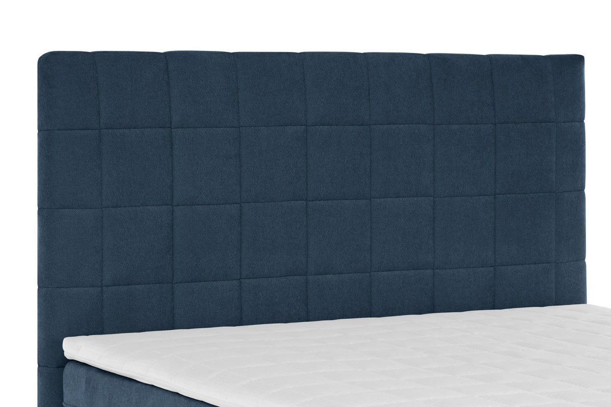 BOXSPRINGBETT 140/200 cm,  in Dunkelblau  - Schwarz/Dunkelblau, Design, Kunststoff/Textil (140/200cm) - Welnova