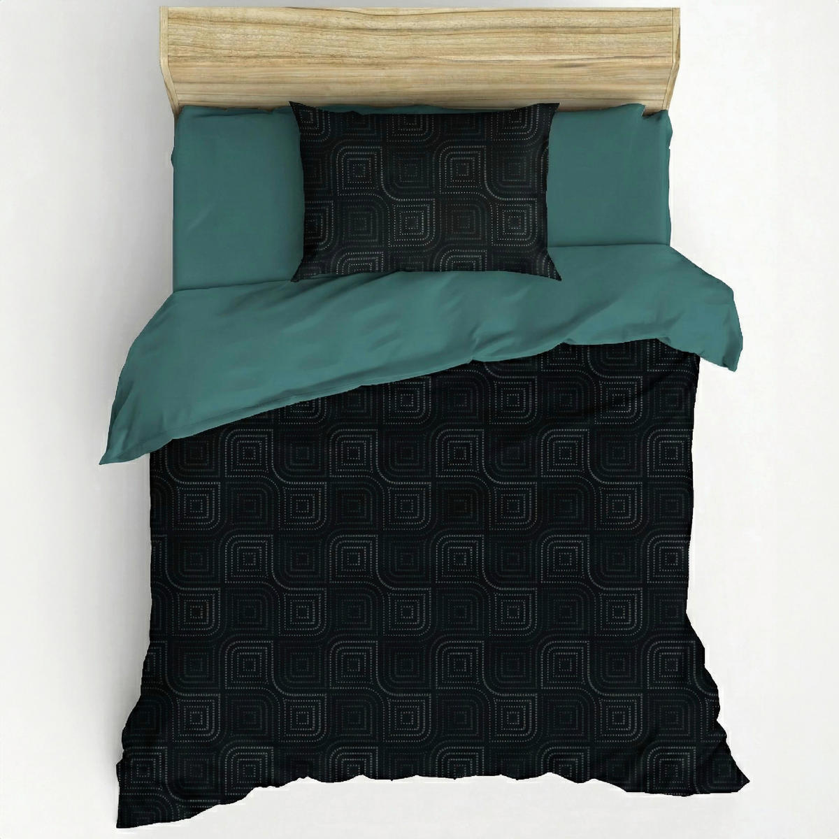 BETTWÄSCHE 155/220 cm  - Multicolor/Petrol, Basics, Textil (155/220cm)