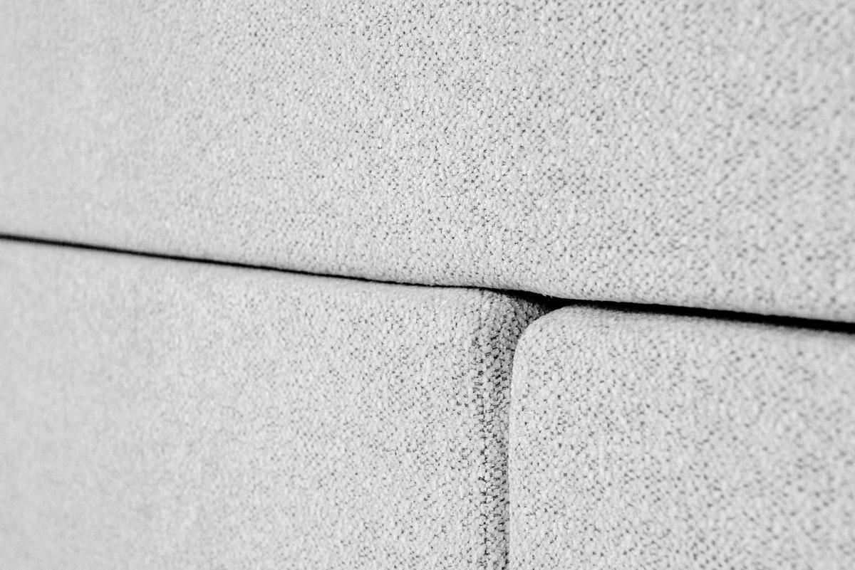 BOXSPRINGBETT 160/200 cm,  in Hellgrau, Matratze, gepolstertes Kopfteil, Topper, H3 + H3 = fest  - Hellgrau/Schwarz, Trend, Textil (160/200cm) - Chameo