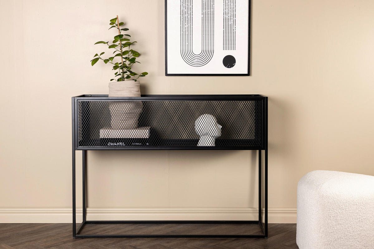 BÜCHERWAND Schwarz  - Schwarz, Design, Metall (110/80/30cm) - Livetastic