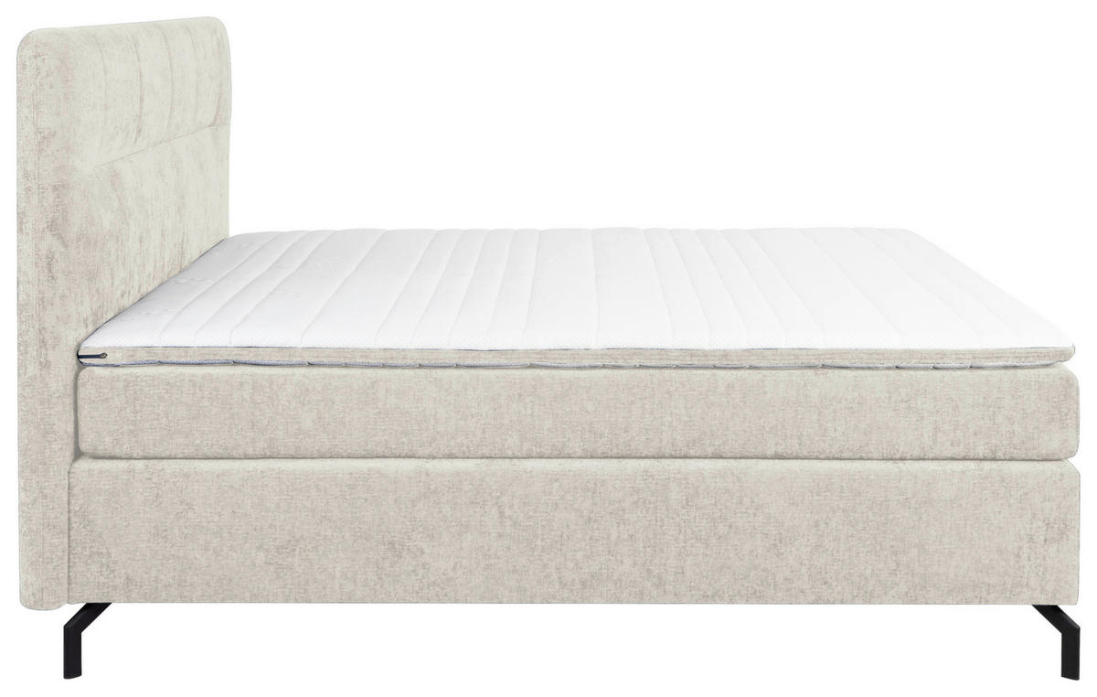 BOXSPRINGBETT 180/200 cm  in Greige  - Greige/Schwarz, Design, Textil/Metall (180/200cm) - Esposa