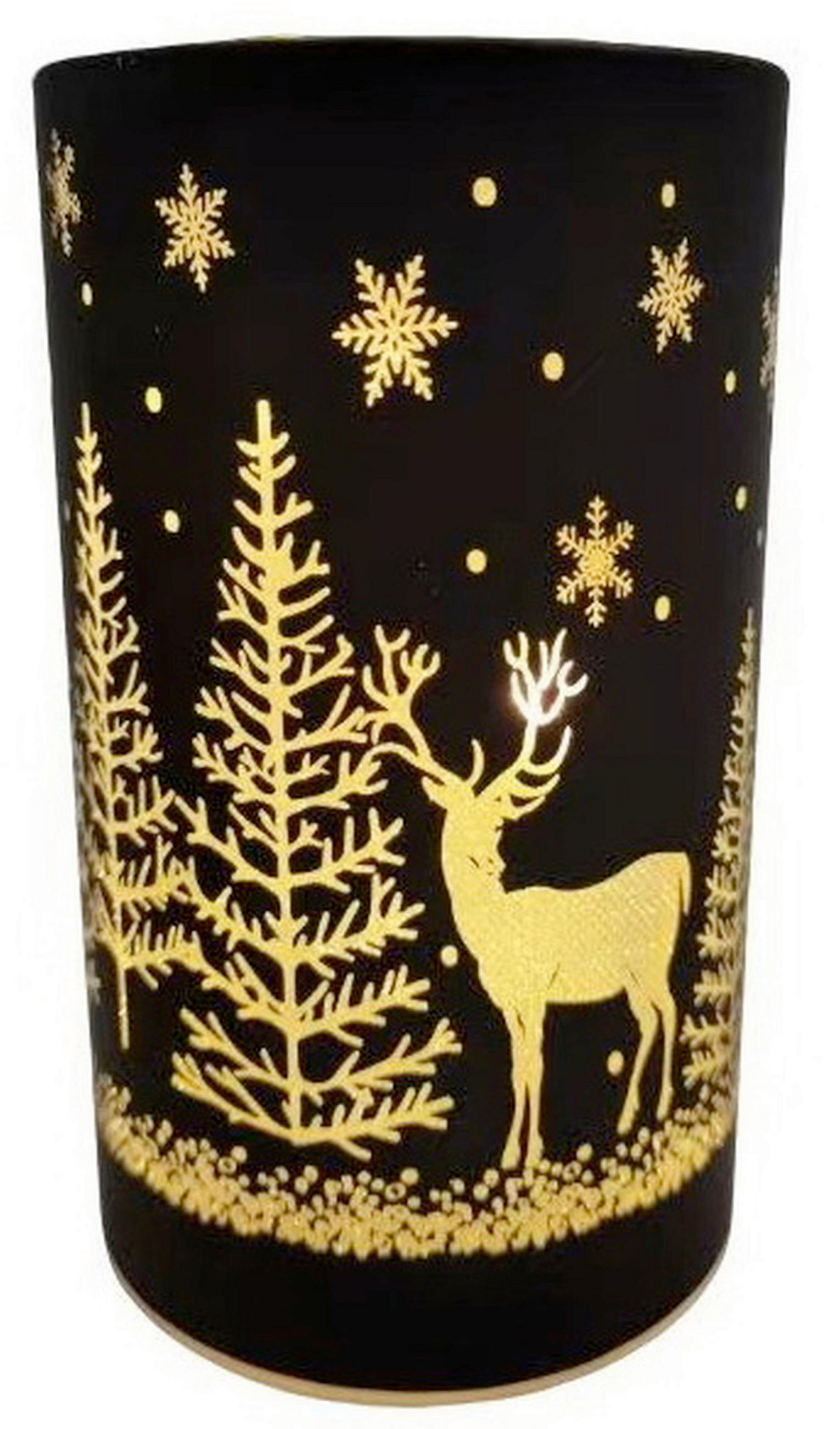 LED-LATERNE - Schwarz, LIFESTYLE, Glas/Kunststoff (7,5/15,2cm) - X-Mas