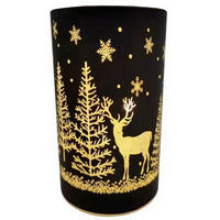 LED-LATERNE - Schwarz, LIFESTYLE, Glas/Kunststoff (7,5/15,2cm) - X-Mas