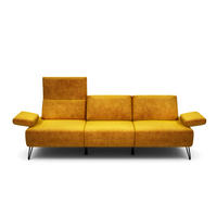 3-SITZER-SOFA Samt Gelb  - Gelb/Schwarz, Design, Textil/Metall (234-264/85/86-94cm) - SENSOO