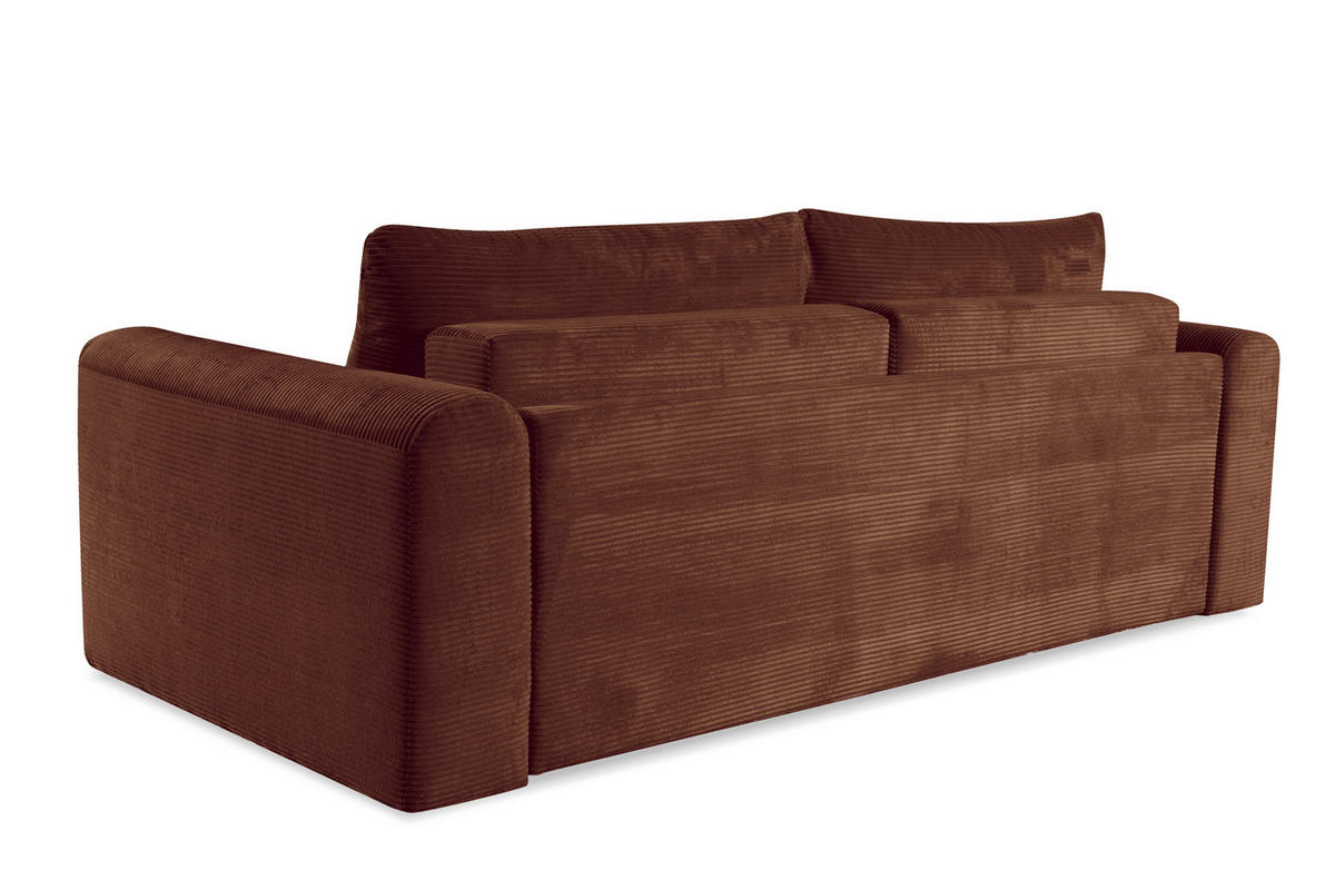 SCHLAFSOFA NORMAN in gerippt Rostfarben  - Rostfarben/Schwarz, Design, Kunststoff/Textil (252/93/167cm) - Livetastic
