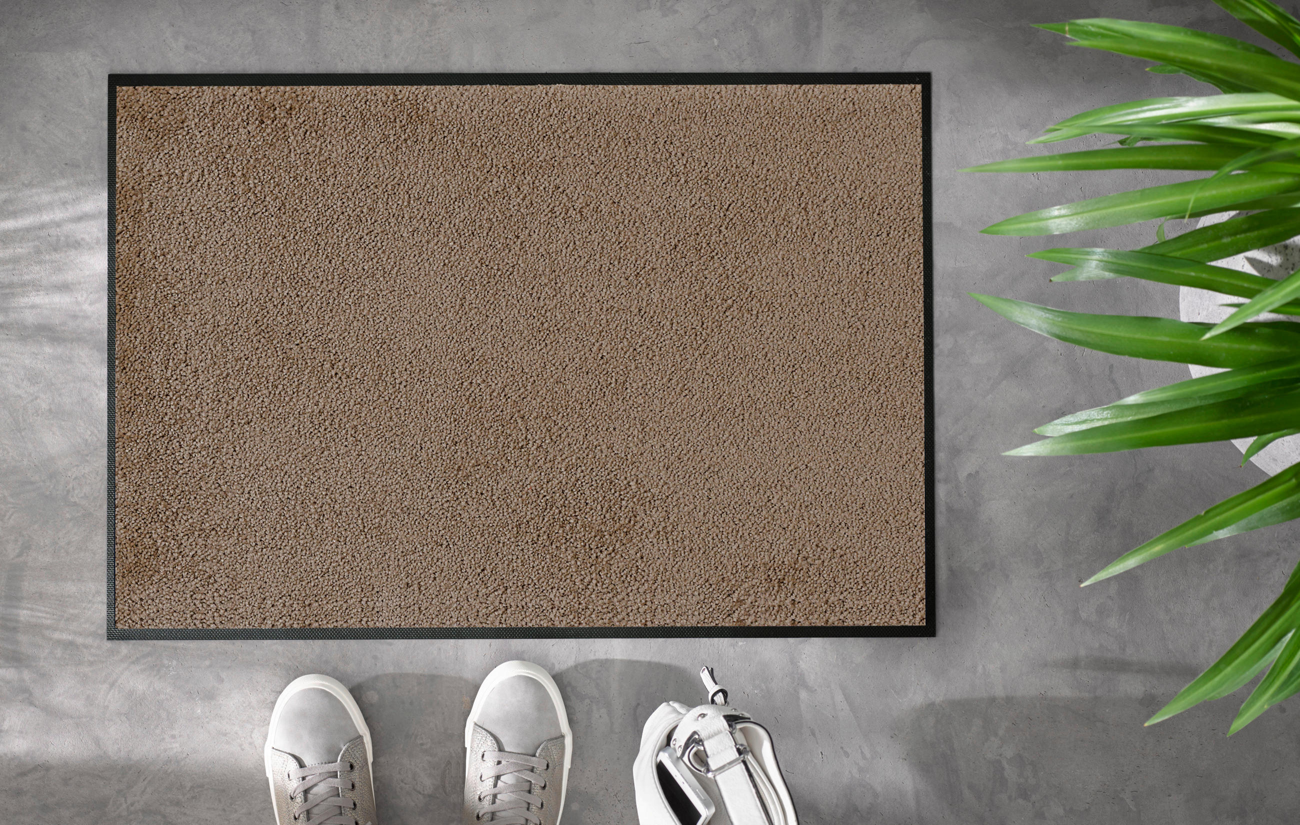 FUßMATTE  40/60 cm  Taupe  - Taupe, KONVENTIONELL, Kunststoff/Textil (40/60cm) - wash+dry