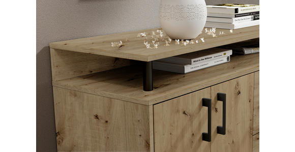 SIDEBOARD 139/90/34 cm  in Eiche Artisan  - Eiche Artisan, KONVENTIONELL, Holzwerkstoff/Kunststoff (139/90/34cm) - Carryhome