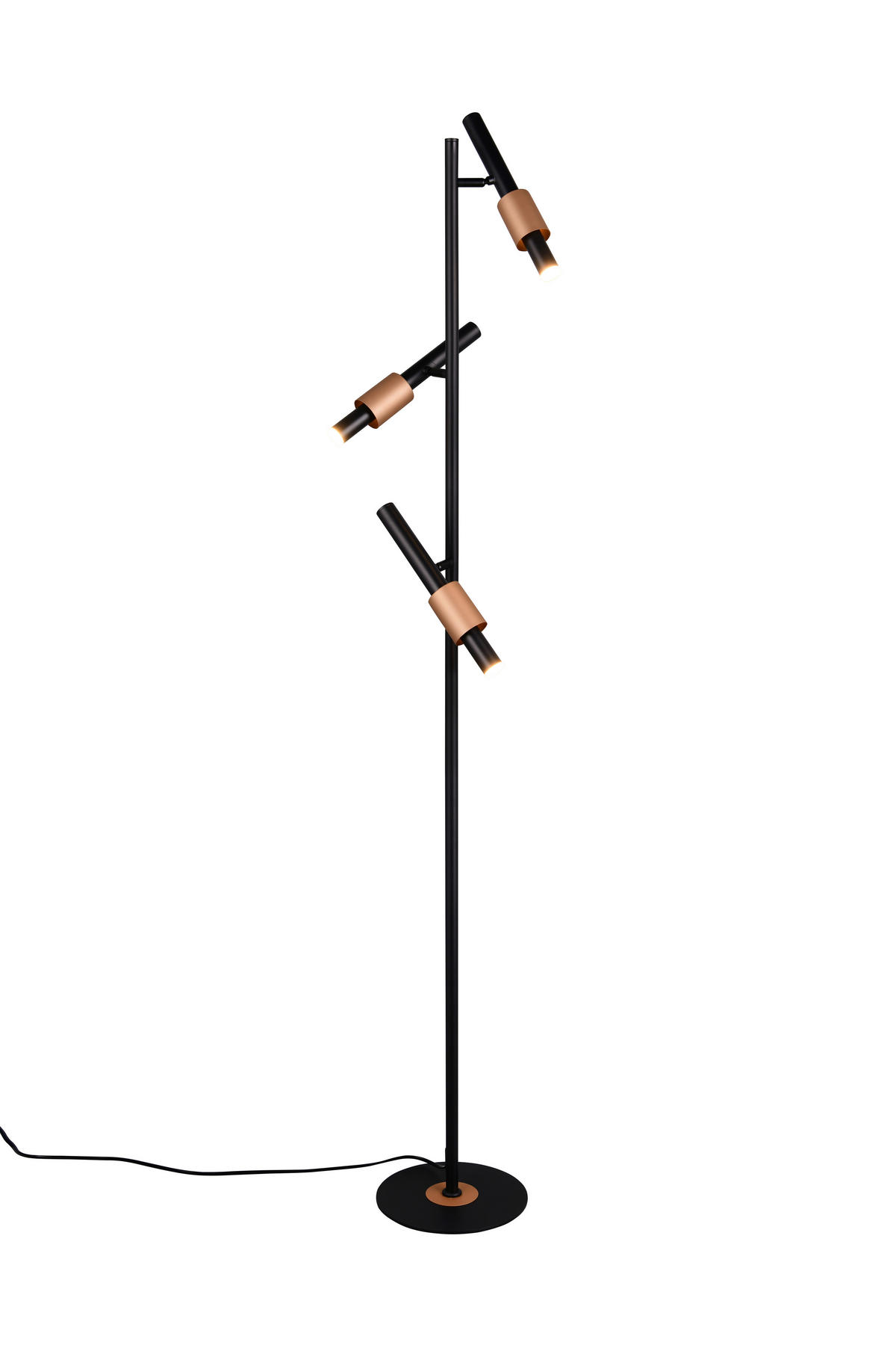 LED-STEHLEUCHTE - Schwarz/Braun, Basics, Metall (23/150cm) - Trio Leuchten