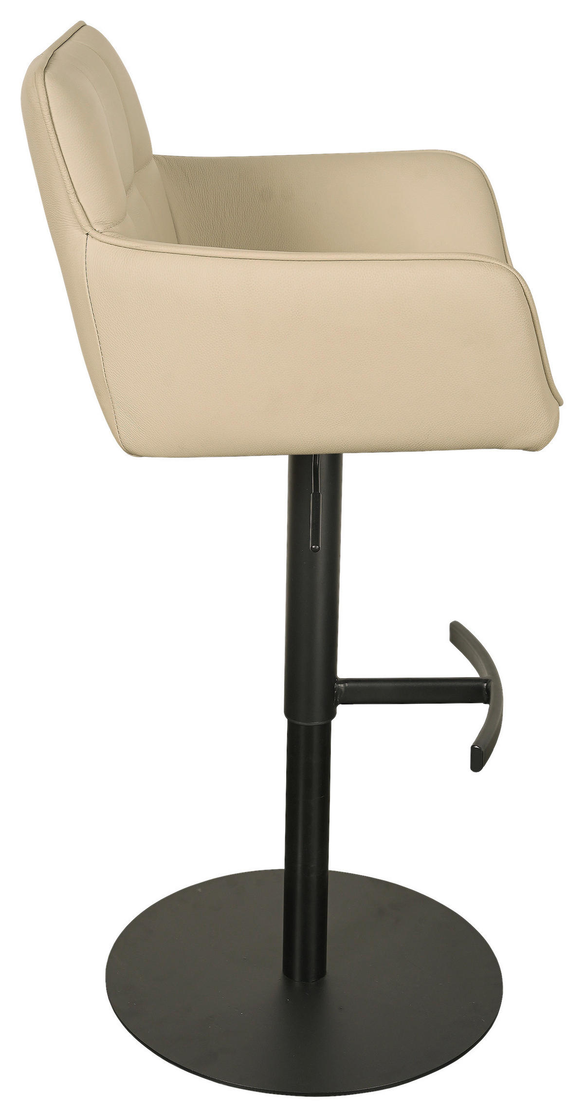 BARHOCKER in Schwarz, Beige  - Beige/Schwarz, MODERN, Leder/Metall (54,5/90/112/51,5cm) - Livetastic