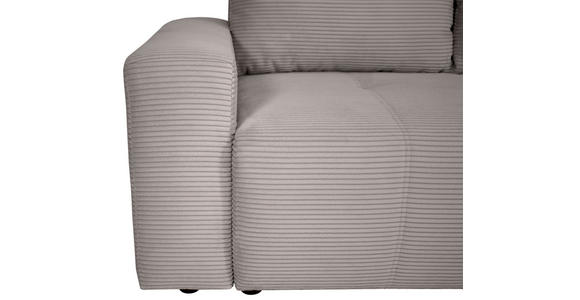 ECKSOFA inkl. Funktion Hellgrau Cord  - Hellgrau/Schwarz, Design, Kunststoff/Textil (248/146cm) - Xora