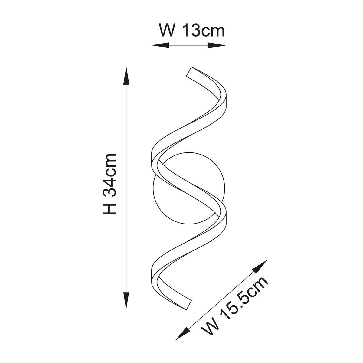 BADEZIMMER-WANDLEUCHTE Astral 13/34/15.5 cm   - Chromfarben/Weiß, Design, Metall (13/34/15.5cm) - ENDON