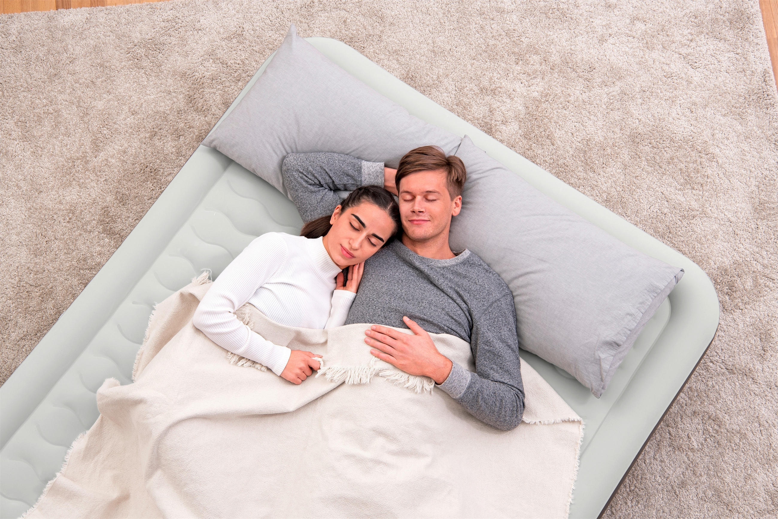 LUFTBETT   203/152/36 cm Dunkelgrau, Grau  - Dunkelgrau/Grau, KONVENTIONELL, Kunststoff (203/152/36cm) - Bestway