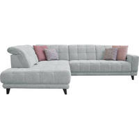 ECKSOFA in Webstoff Hellgrau  216/302 cm  - Hellgrau/Schwarz, Design, Holz/Textil (216/302cm) - Xora