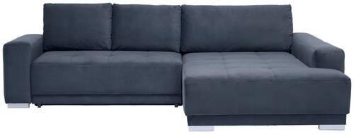 ECKSOFA inkl. Funktionen Anthrazit Flachgewebe  - Anthrazit/Silberfarben, Design, Holz/Textil (293/195cm) - Cantus