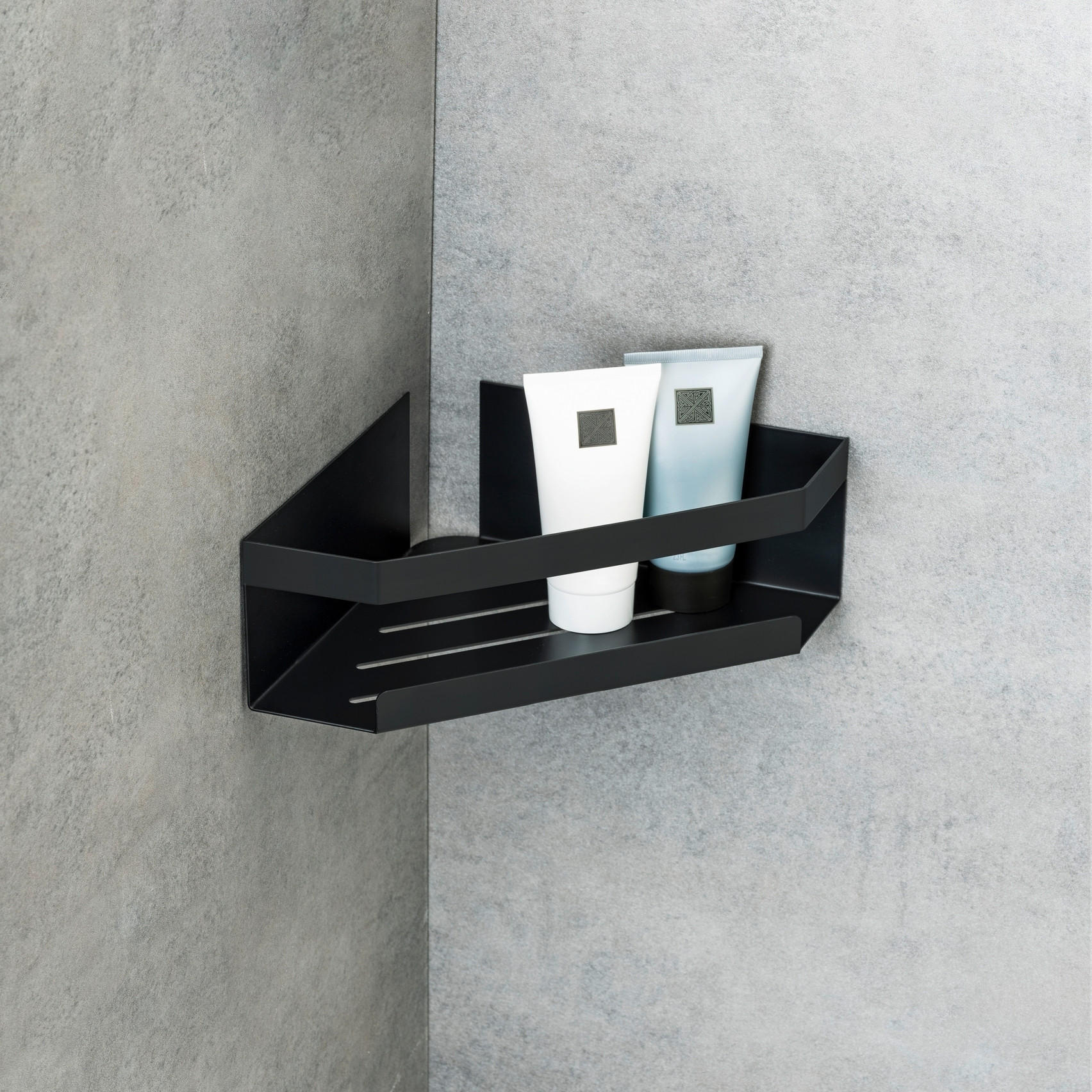 DUSCHABLAGE - Schwarz, KONVENTIONELL, Metall (28,5/8/18cm) - Schöner Wohnen
