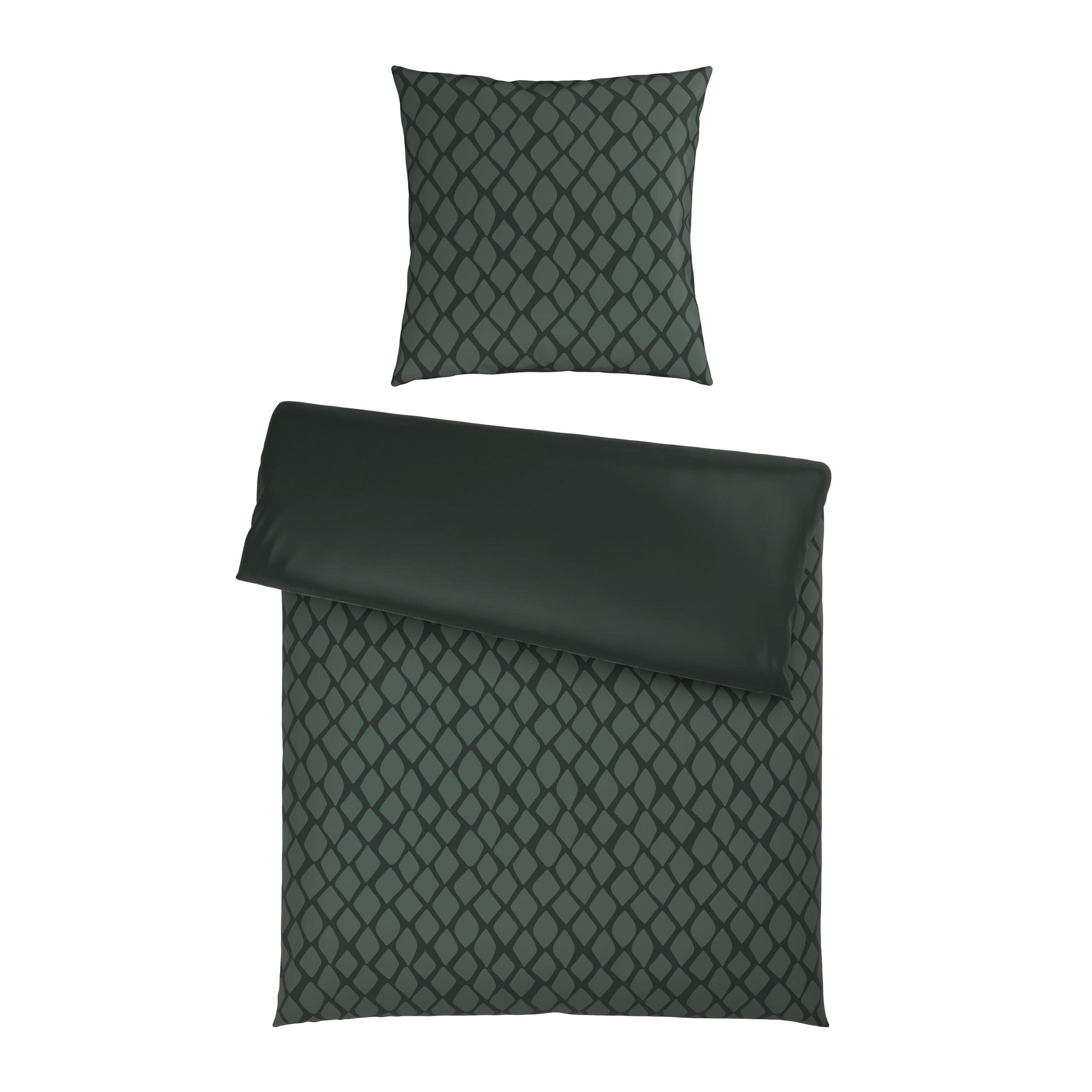 E-shop Dieter Knoll OBOJSTRANNÁ POSTEĽNÁ BIELIZEŇ, satén, zelená, 155/220 cm