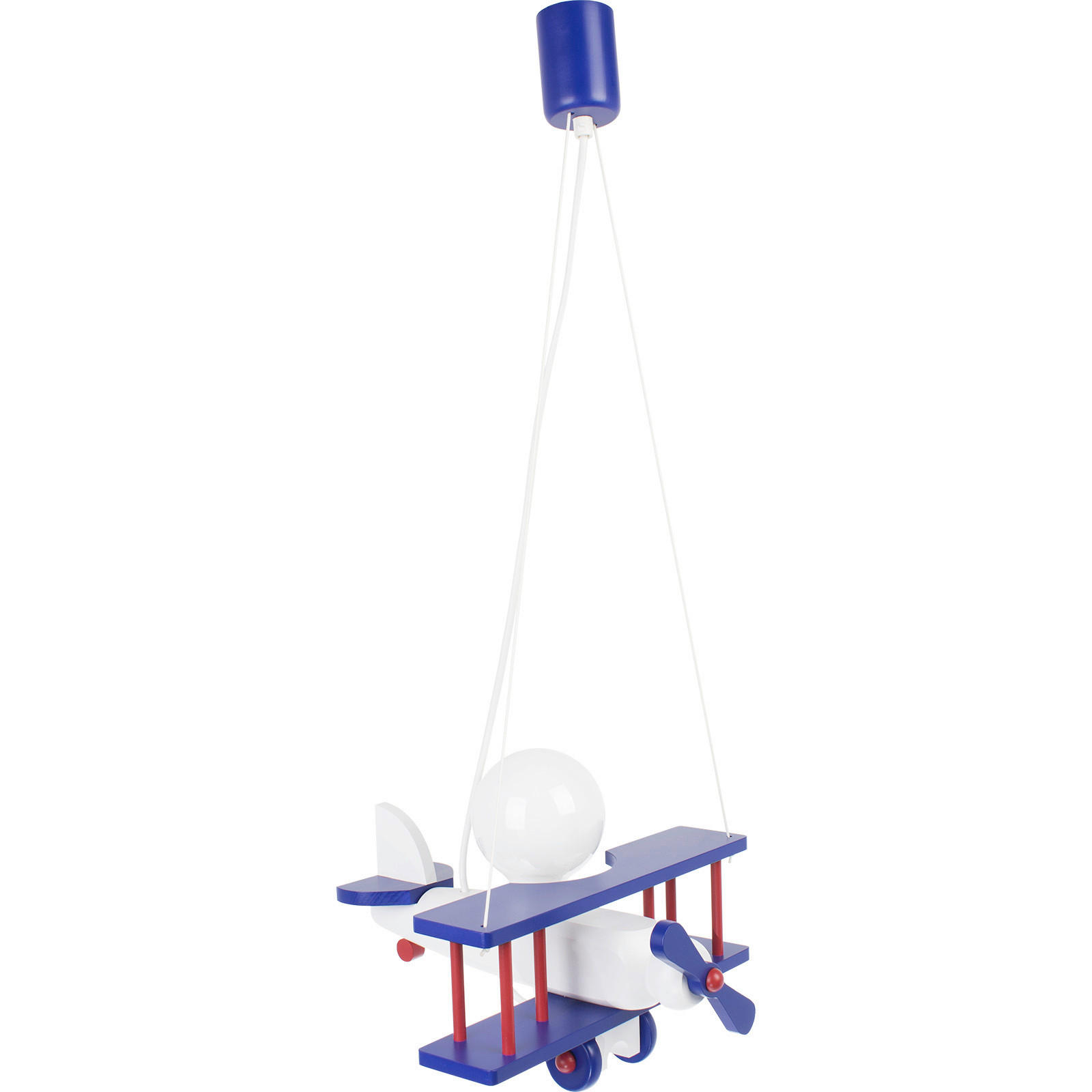 KINDERHÄNGELEUCHTE  29/31/75 cm    - Blau/Rot, KONVENTIONELL, Holz (29/31/75cm)