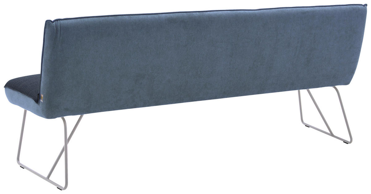 SITZBANK 238/89/68 cm Flachgewebe Blau, Edelstahlfarben, Dunkelblau  - Blau/Edelstahlfarben, Design, Textil/Metall (238/89/68cm) - Dieter Knoll