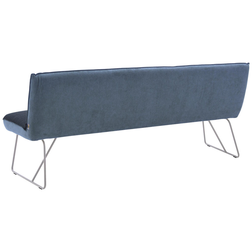 Thumbnail - Dieter Knoll Sitzbank, Blau, Edelstahl, Dunkelblau, Metall, Textil, 2-3-Sitzer, 218x89x68 cm, Goldenes M, Fußauswahl, Le...