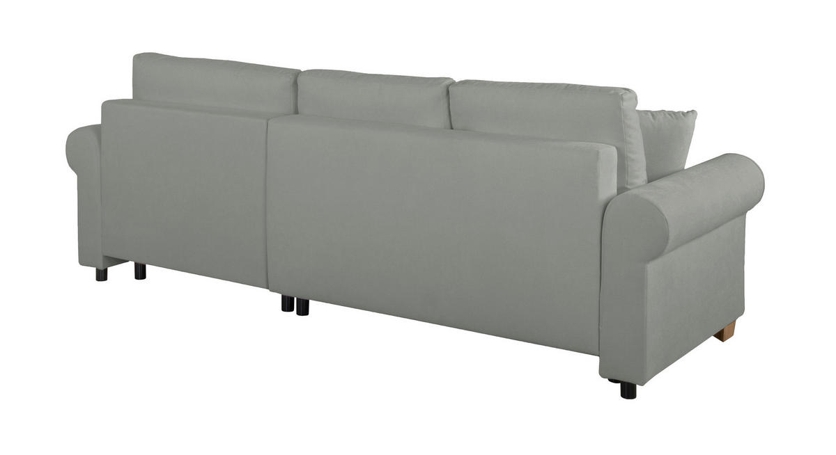 ECKSOFA in Dunkelgrau  - Dunkelgrau/Buchefarben, Design, Holz/Textil (266/161cm) - MID.YOU