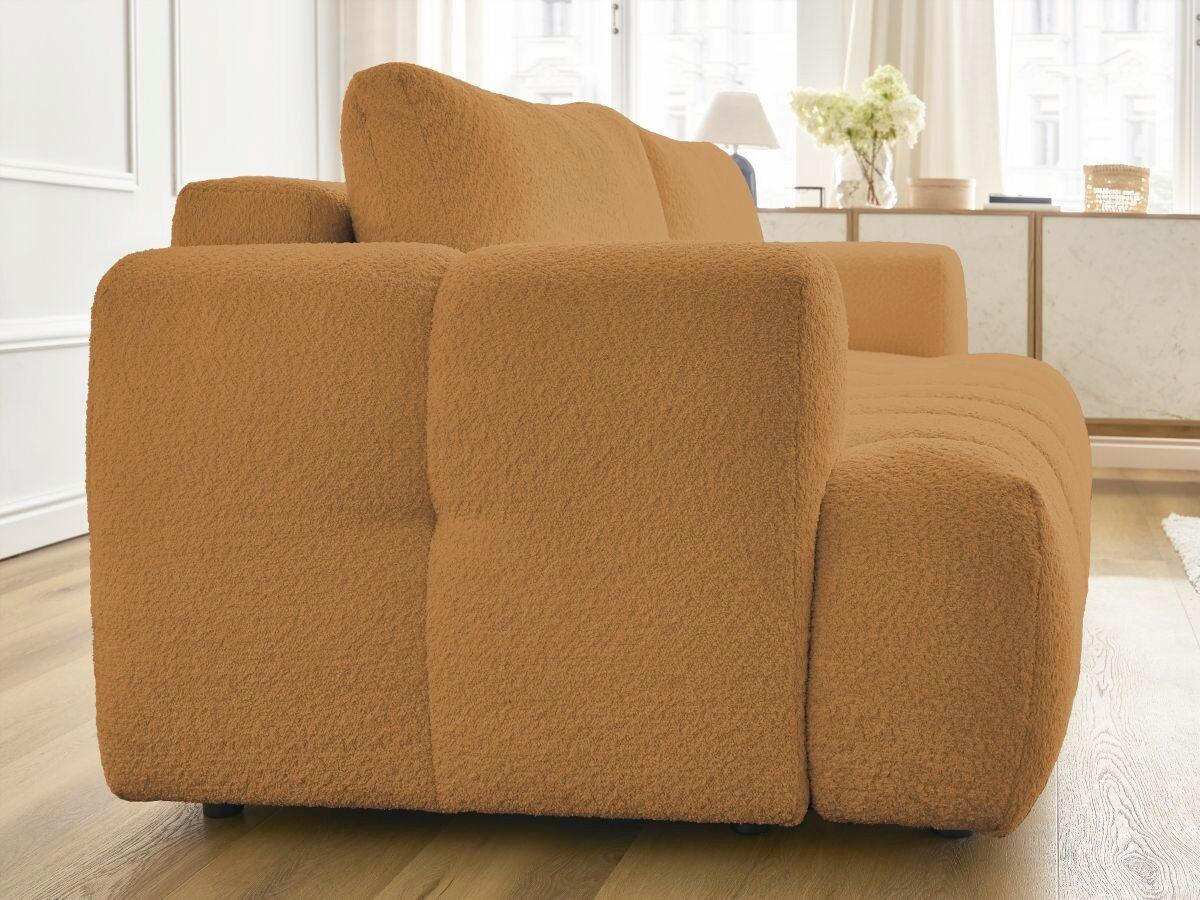 SCHLAFSOFA FUJI Bouclé Gelb  inkl.  - Gelb/Schwarz, MODERN, Kunststoff/Textil (251/113/88cm)