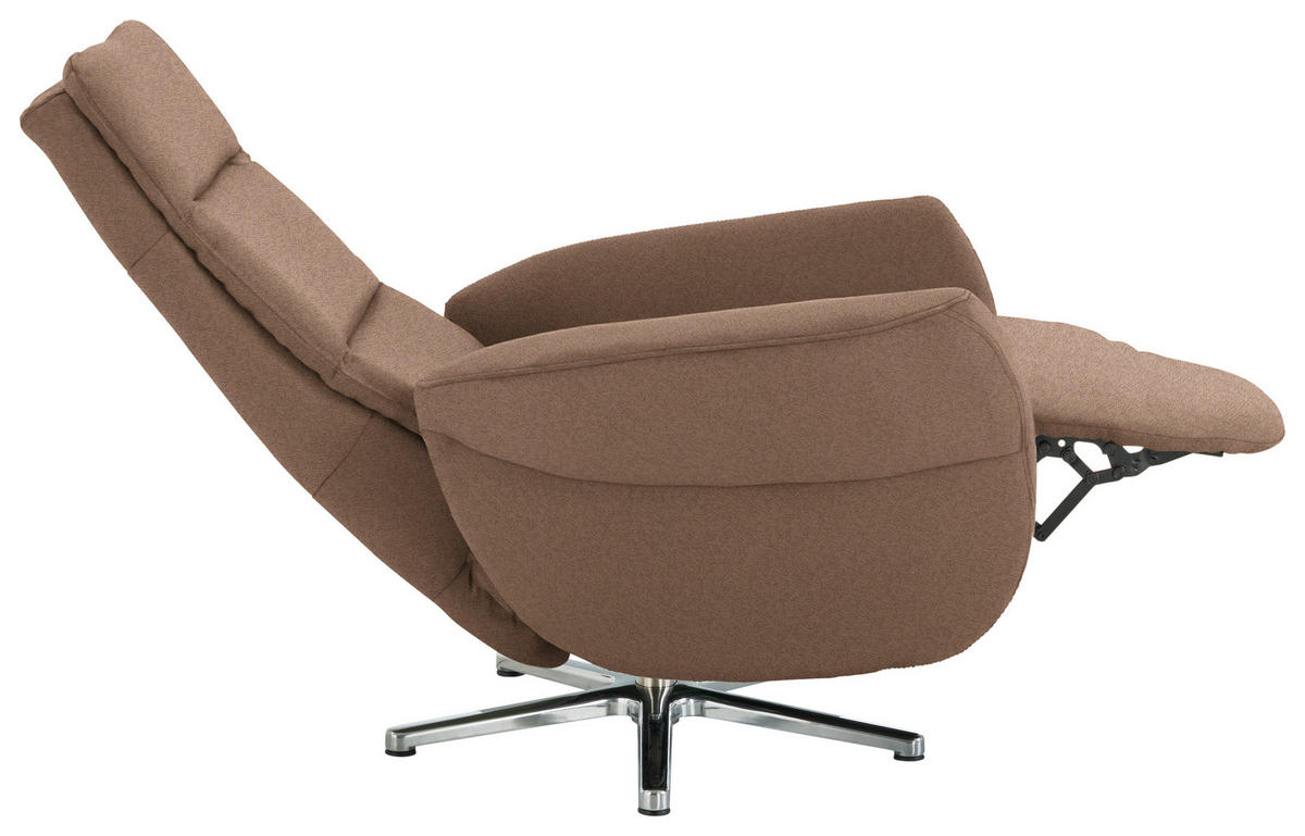 RELAXSESSEL Textil Sandfarben  - Sandfarben/Chromfarben, Design, Textil/Metall (78/113/83cm) - Beldomo Speed