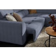 ECKSOFA in Feincord Blaugrau  284/205 cm  - Blaugrau/Schwarz, Design, Kunststoff/Textil (284/205cm) - Xora