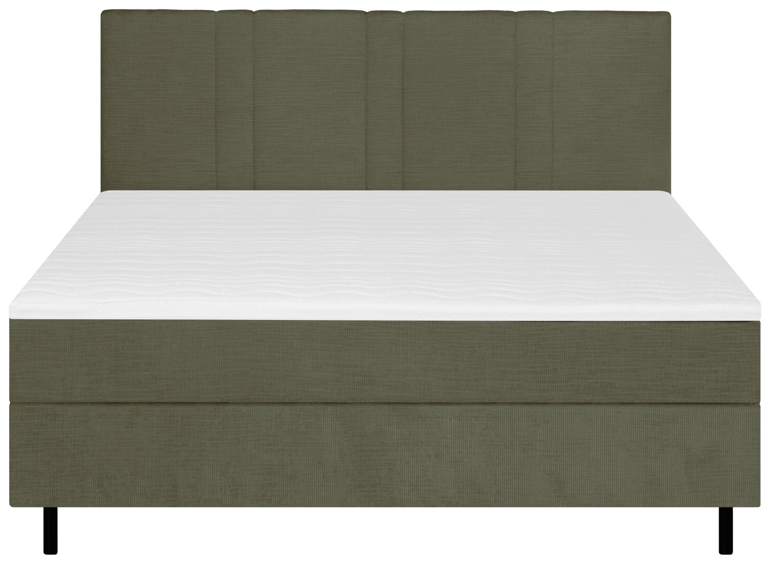 BOXSPRINGBETT 180/200 cm  in Dunkelgrün  - Dunkelgrün/Schwarz, Design, Holz/Textil (180/200cm) - Welnova