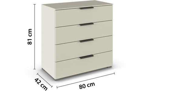 KOMMODE 80/81/42 cm in Champagner - Champagner/Graphitfarben, Trend, Holzwerkstoff/Metall (80/81/42cm) - Novel