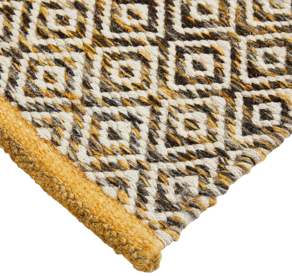HANDWEBETEPPICH Jupiter 80/200 cm Jupiter  - Currygelb, Natur, Textil (80/200cm) - Linea Natura