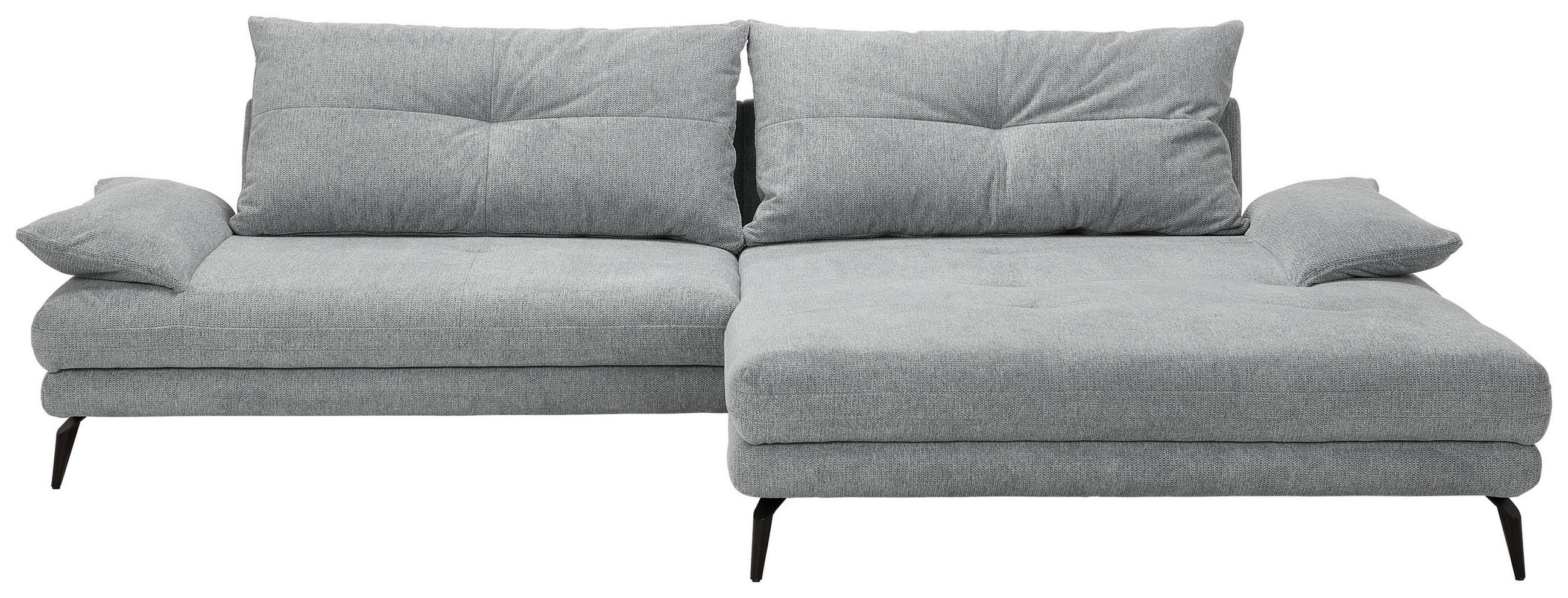 HÖRNSOFFA i flatväv grå  - svart/grå, Klassisk, metall/textil (294/176cm) - MID.YOU