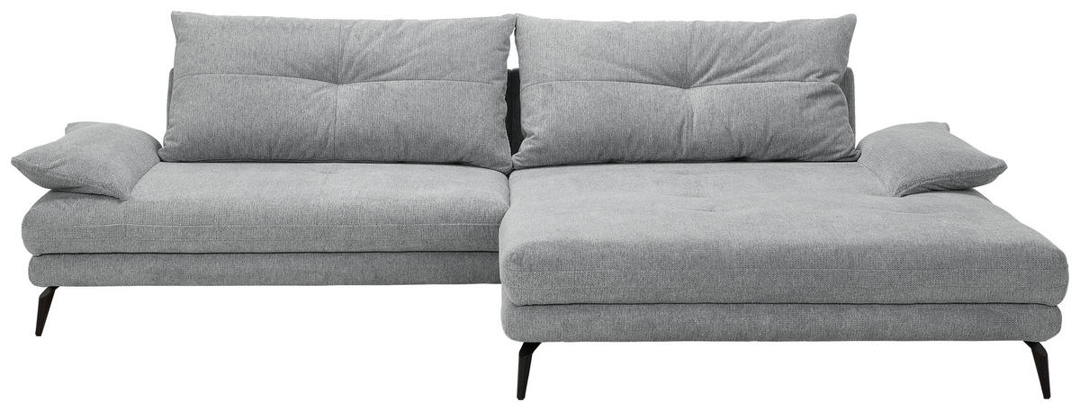 HÖRNSOFFA i flatväv grå  - svart/grå, Klassisk, metall/textil (294/176cm) - MID.YOU