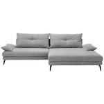 ECKSOFA in Flachgewebe Grau  - Schwarz/Grau, KONVENTIONELL, Textil/Metall (294/176cm) - Carryhome