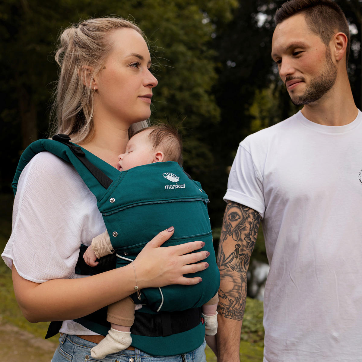 BABYTRAGE Manduca first  - Smaragdgrün, Basics, Textil (One-Sizecm) - Wickelkinder Manduca