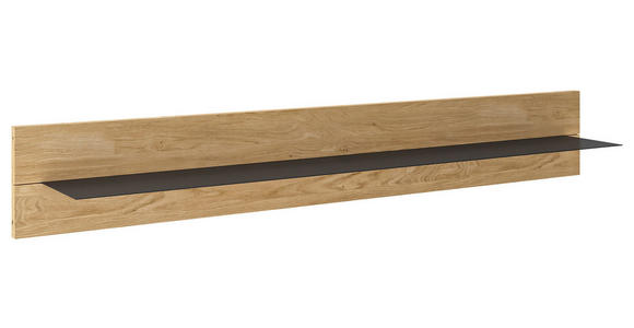 WANDBOARD in 135/20/20 cm Anthrazit, Wildeiche  - Wildeiche/Anthrazit, Natur, Holz/Metall (135/20/20cm) - Dieter Knoll