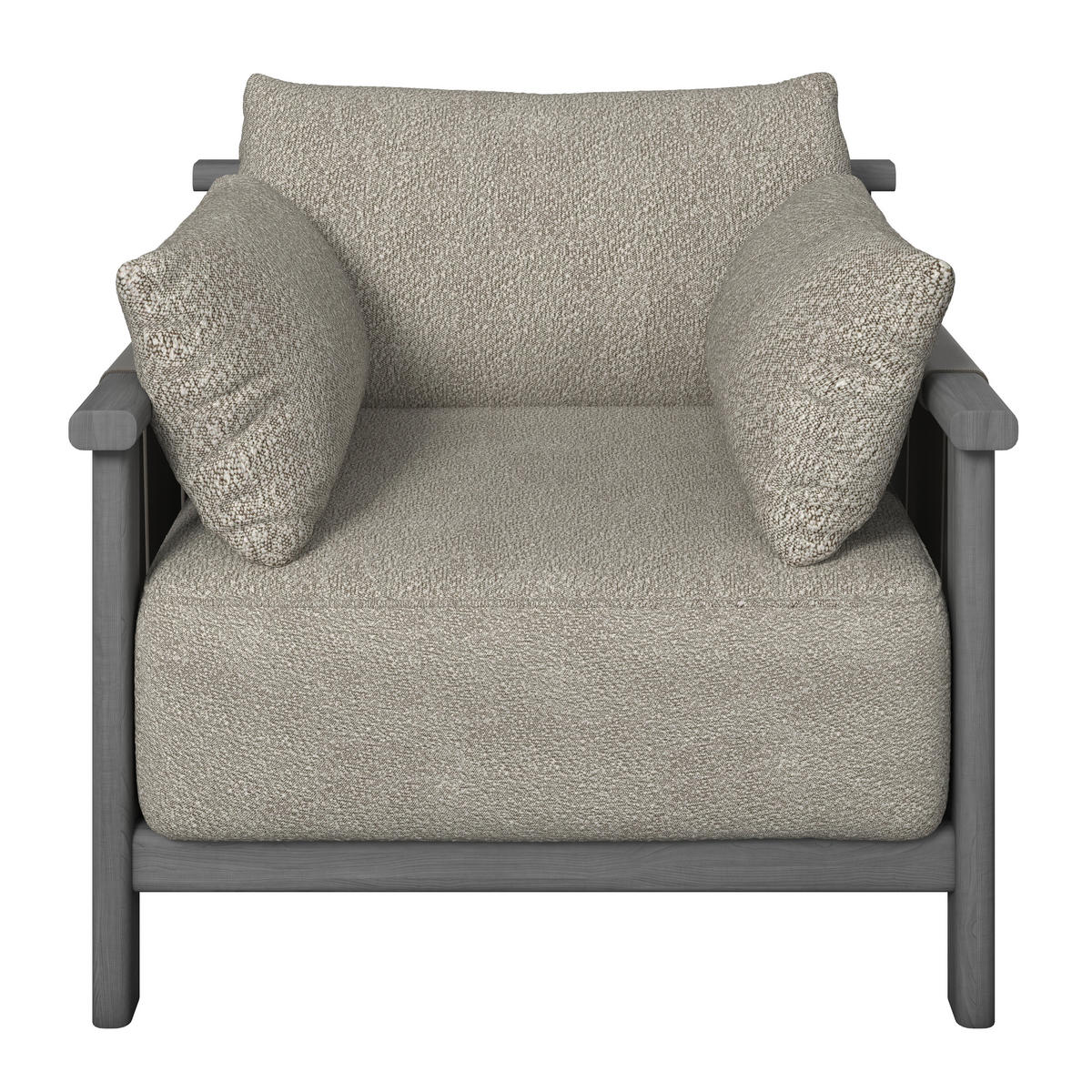 LOUNGESESSEL Anthrazit, Graphitfarben, Taupe Esche vollmassiv  - Taupe/Anthrazit, ROMANTIK / LANDHAUS, Holz/Textil (100/86/97,5cm) - Dieter Knoll