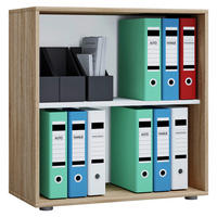 AKTENREGAL 70/74/37 cm  - Eichefarben/Schwarz, Basics, Holzwerkstoff/Kunststoff (70/74/37cm) - P & B