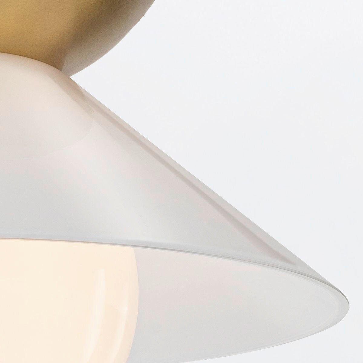 DECKENLEUCHTE Saucer 22,9/36,6 cm   - Messingfarben, KONVENTIONELL, Glas/Metall (22,9/36,6cm) - Elstead Lighting