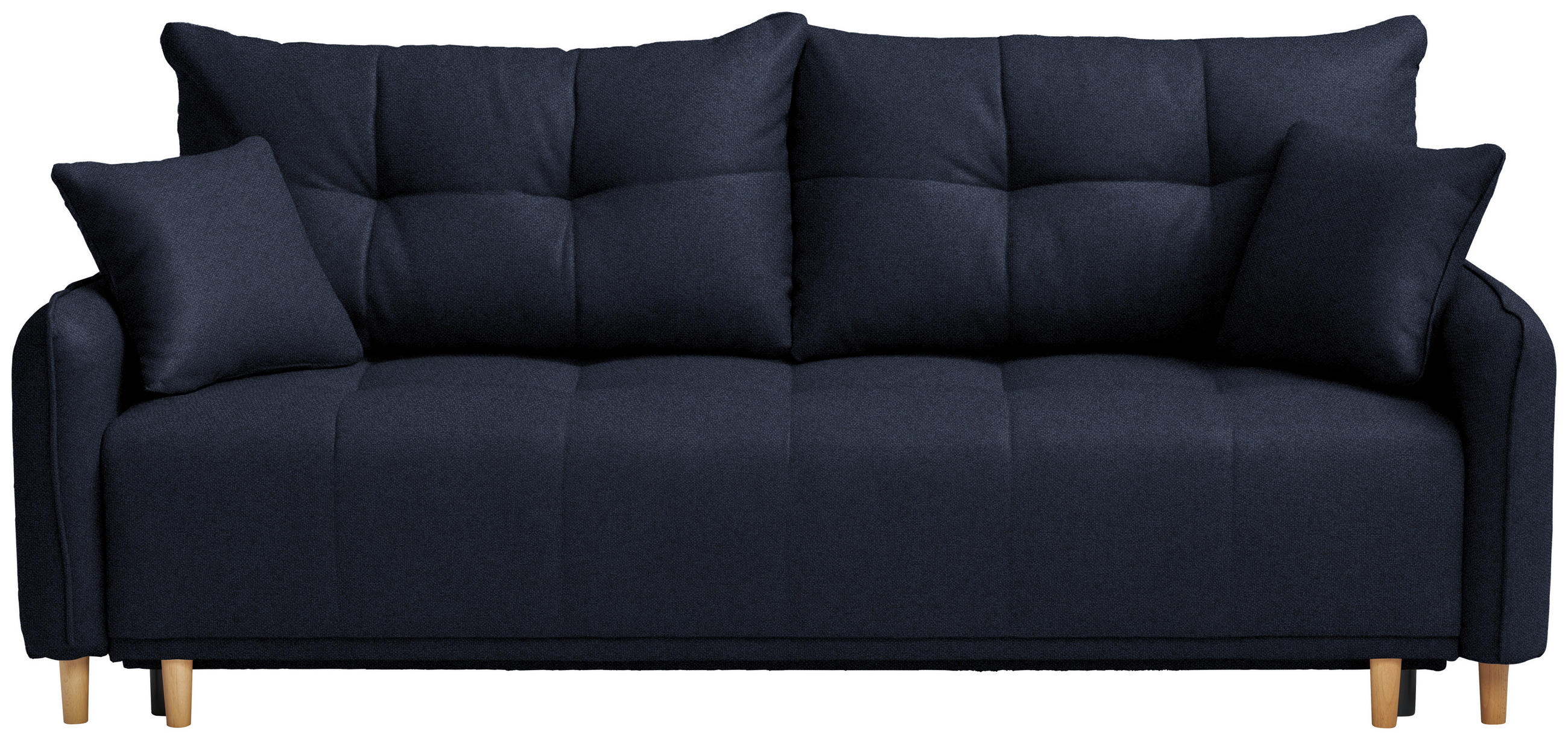 SCHLAFSOFA  in Struktur Dunkelblau  - Buchefarben/Dunkelblau, Design, Holz/Textil (217/97/101cm) - Carryhome