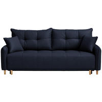 SCHLAFSOFA  in Struktur Dunkelblau  - Buchefarben/Dunkelblau, Design, Holz/Textil (217/97/101cm) - Carryhome