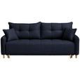 SCHLAFSOFA  in Struktur Dunkelblau  - Buchefarben/Dunkelblau, Design, Holz/Textil (217/97/101cm) - Carryhome