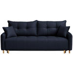 SCHLAFSOFA  in Struktur Dunkelblau  - Buchefarben/Dunkelblau, Design, Holz/Textil (217/97/101cm) - Carryhome