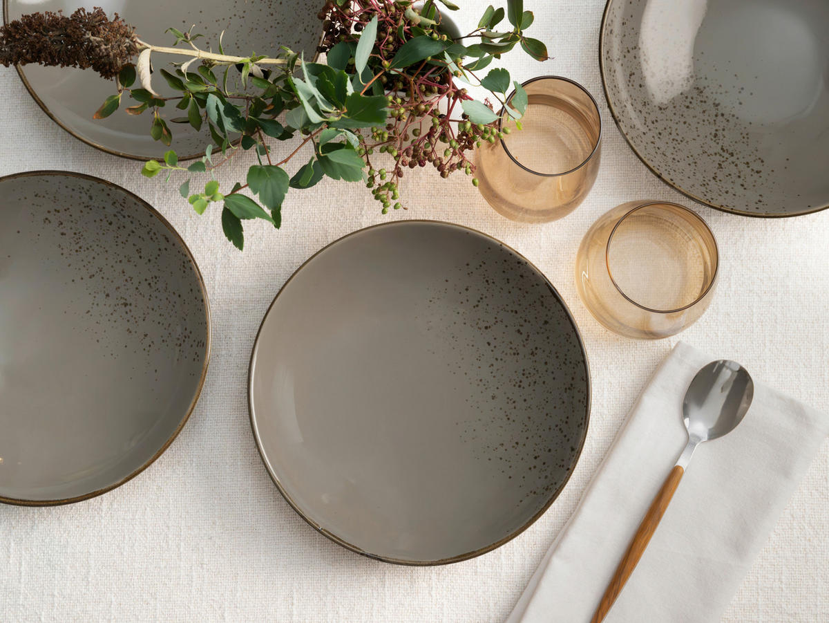 SUPPENTELLERSET 22 cm  - Grau, Trend, Keramik (22cm) - Creatable
