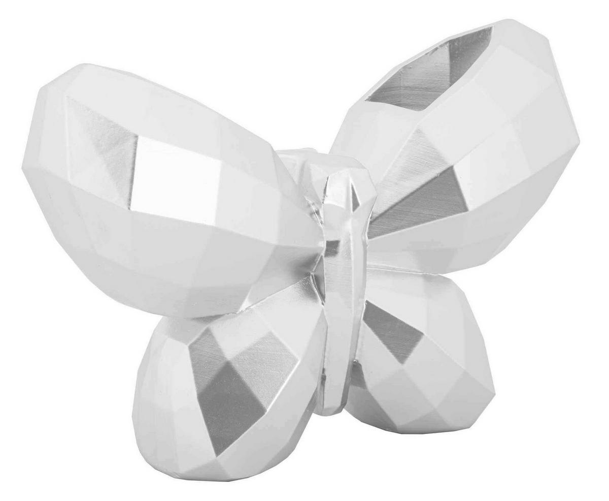 Vase Butterfly Silver  - Silberfarben, Basics, Kunststoff (22.5/15/8cm)