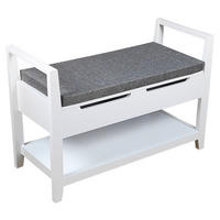 SCHUHBANK Grau, Weiß  - Weiß/Grau, Basics, Holz/Textil (80/55/35,5cm) - Xora