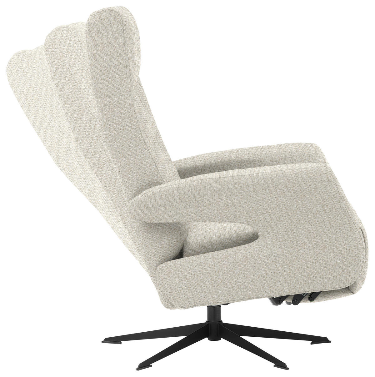 RELAXSESSEL in Textil Beige  - Beige/Schwarz, Design, Textil/Metall (74/105/82cm) - Welnova
