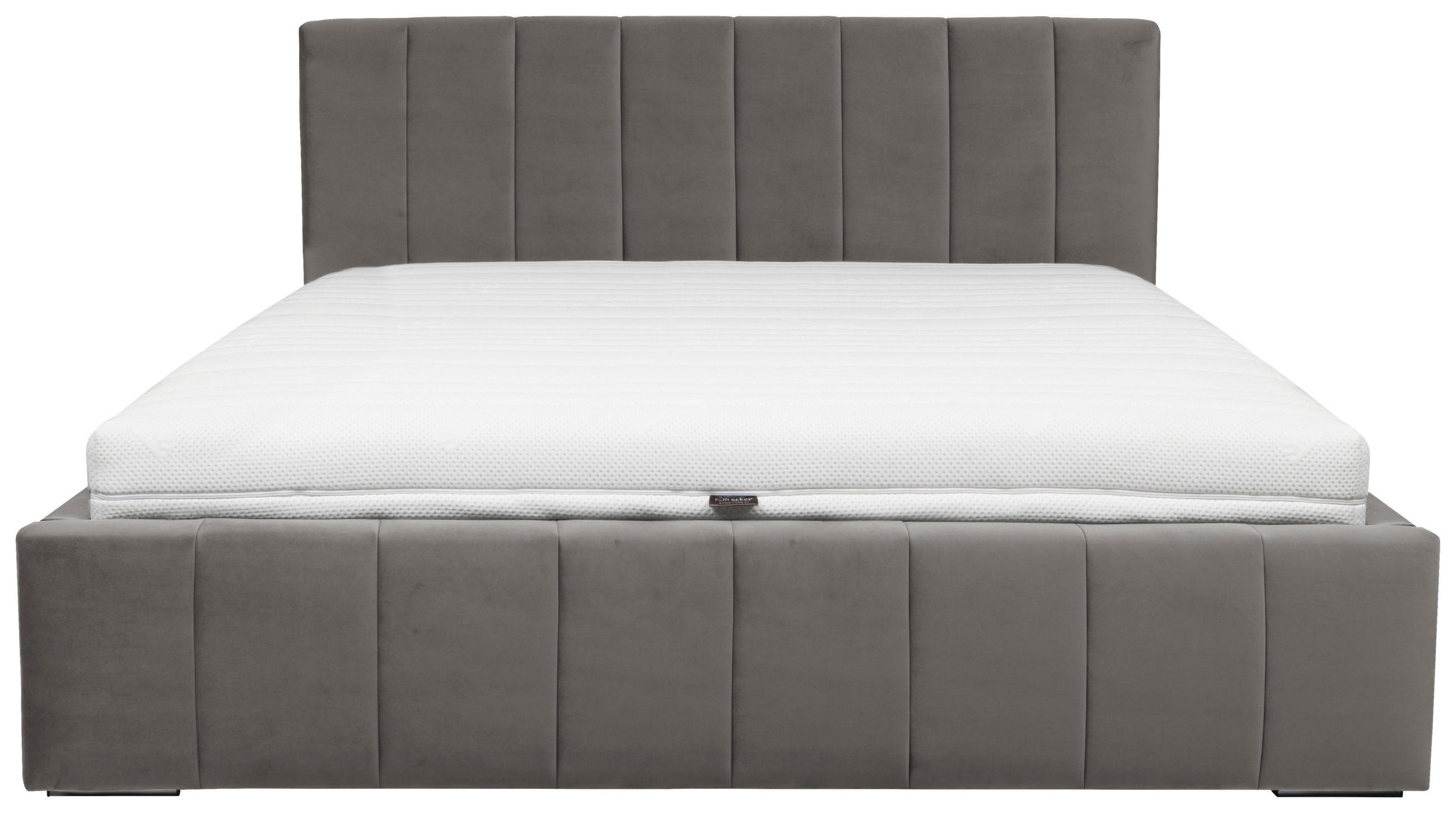 OBLAZINJENA POSTELJA 180 cm   x 200 cm  , tekstil siva  - barve kroma/siva, Moderno, kovina/tekstil (180/200cm) - MID.YOU