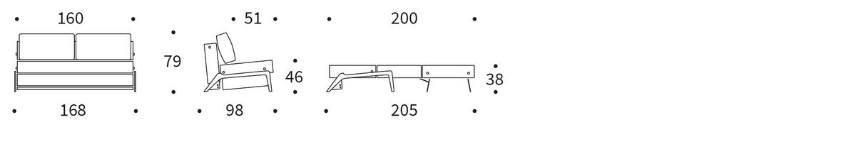 SCHLAFSOFA Flachgewebe Hellgrau  - Eichefarben/Hellgrau, Design, Holz/Textil (168/79/98cm) - Innovation